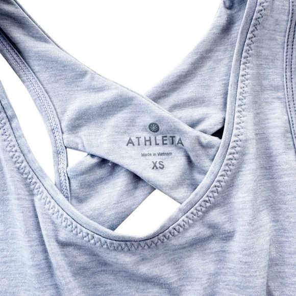 Athleta Yogini Athletic Tank Strappy Back Light Heather Blue Size XS - Picture 6 of 8